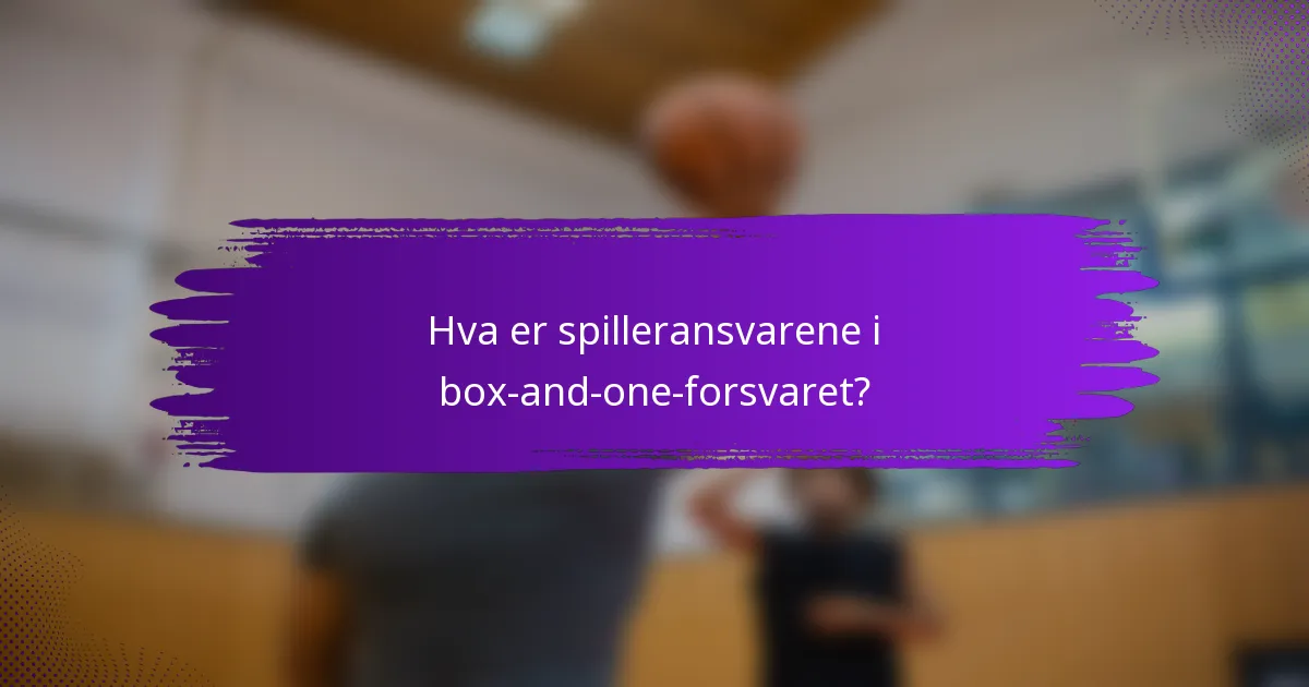 Hva er spilleransvarene i box-and-one-forsvaret?