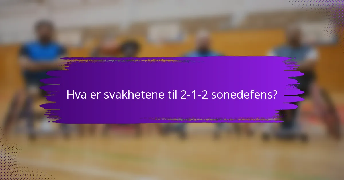Hva er svakhetene til 2-1-2 sonedefens?