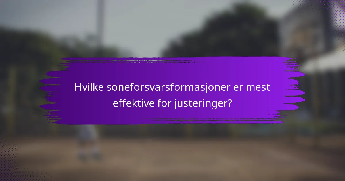 Hvilke soneforsvarsformasjoner er mest effektive for justeringer?