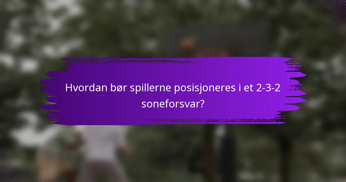 Hvordan bør spillerne posisjoneres i et 2-3-2 soneforsvar?
