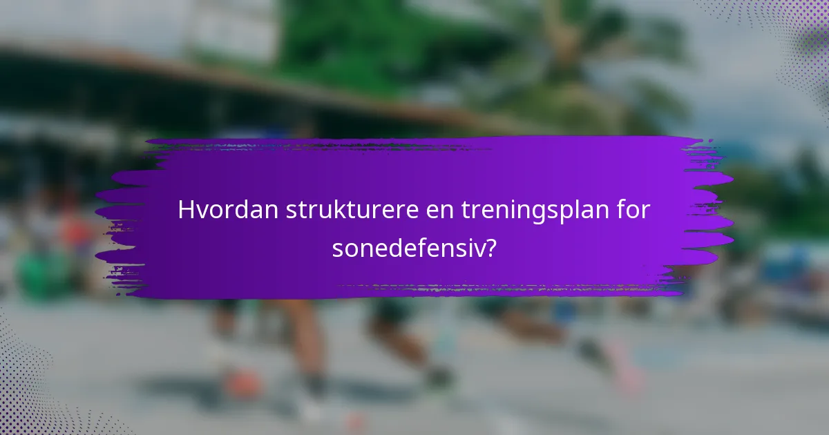Hvordan strukturere en treningsplan for sonedefensiv?